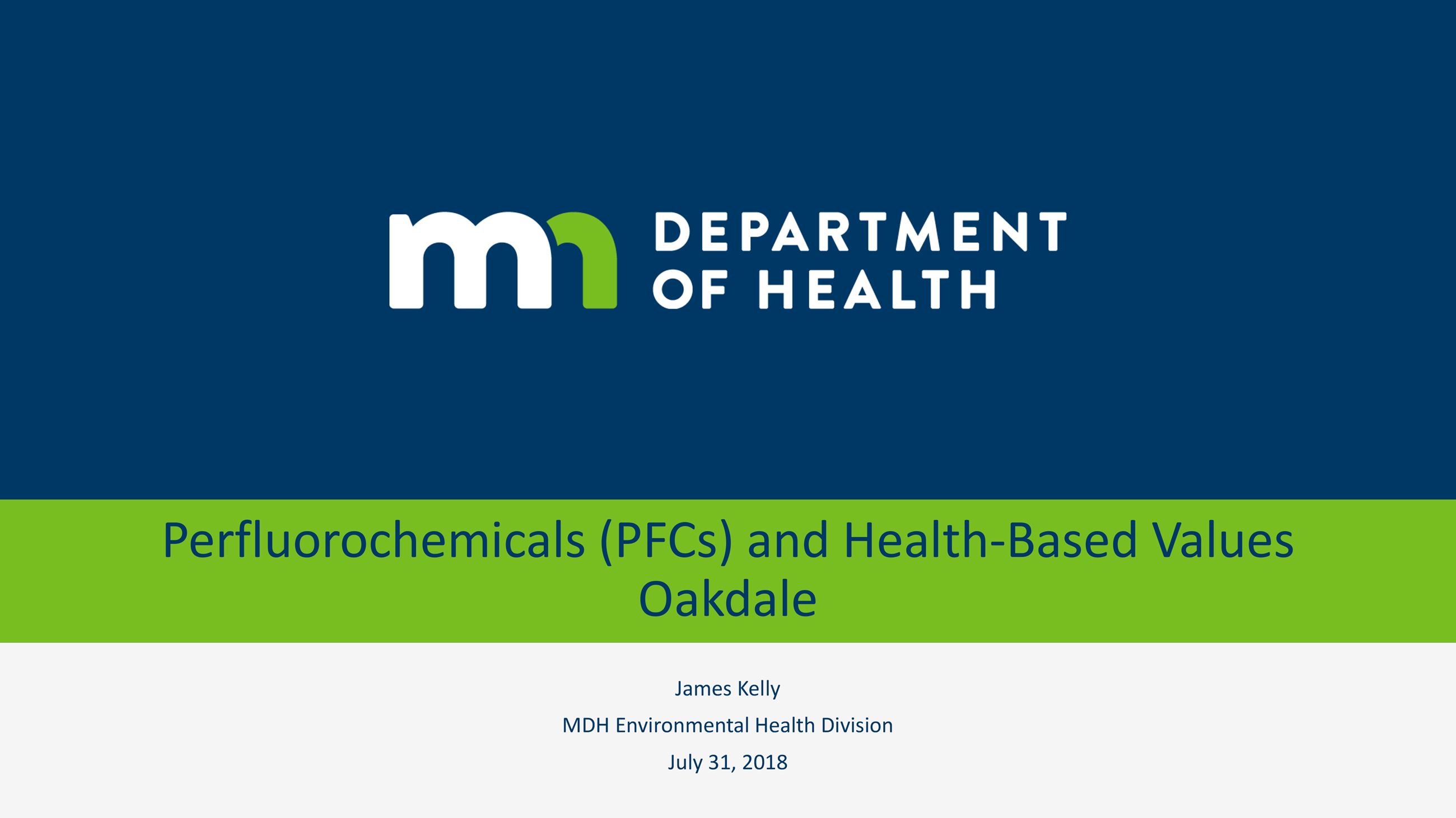 Minnesota Department of Health presentation