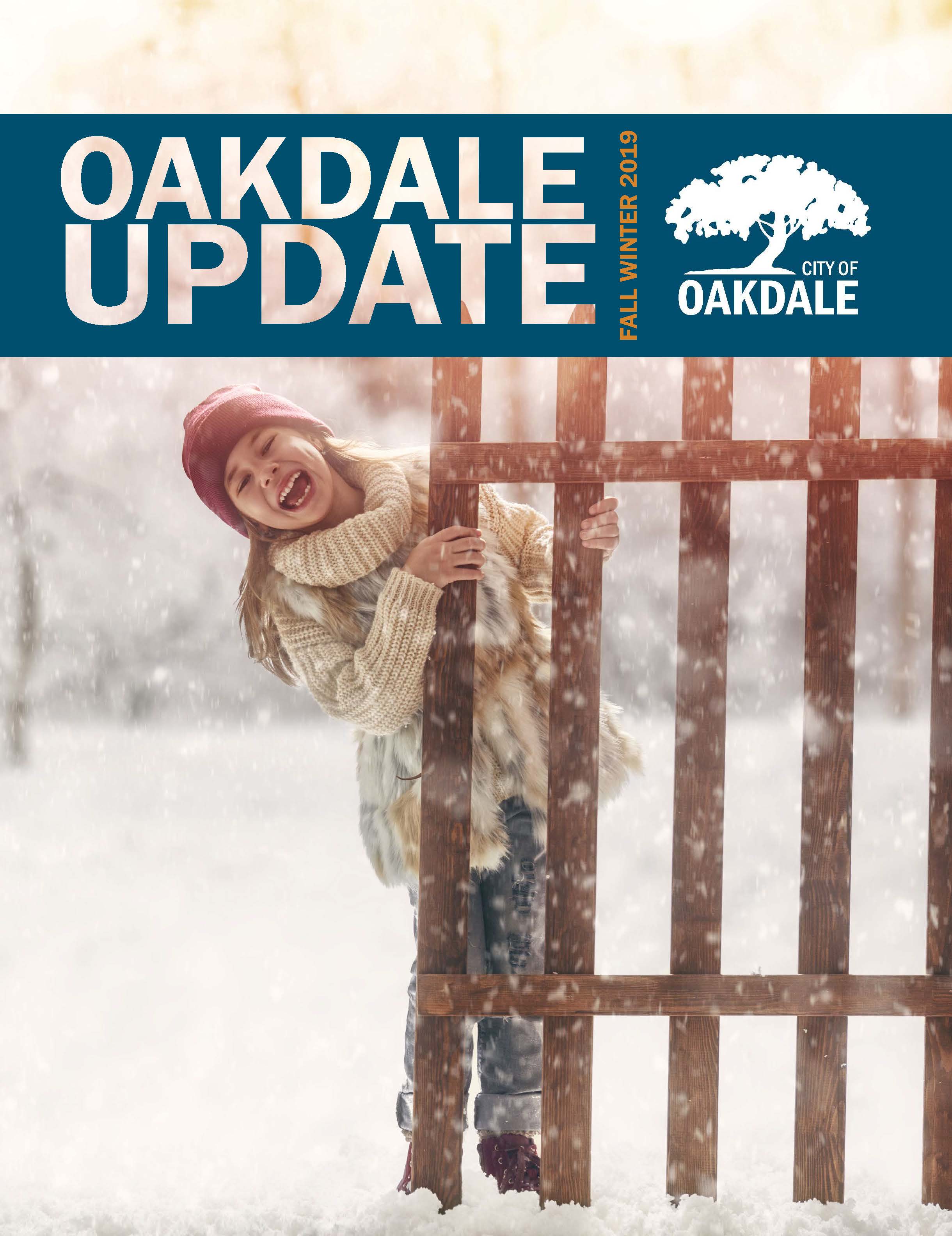 Oakdale Update Newsletter Cover with girl in snow