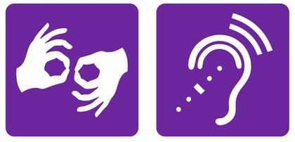 Icon showing deaf and hard of hearing symbols